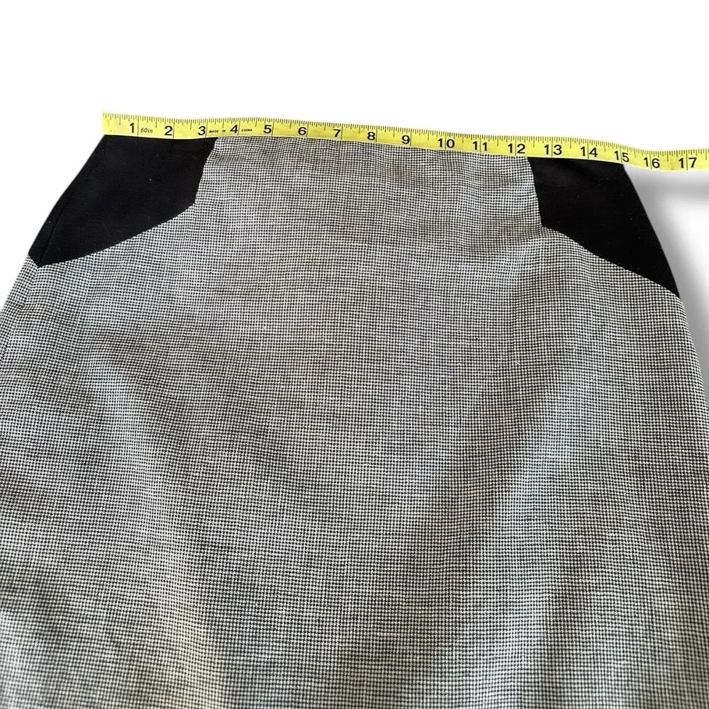 Calvin Klein Linen Blend Pencil Skirt Gray Black Size 2